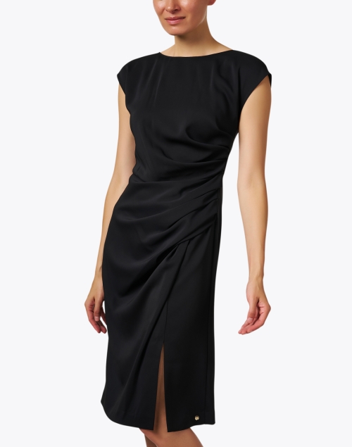 Front image - Marc Cain - Black Ruched Dress