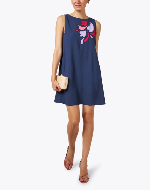 Navy Embroidered Dress