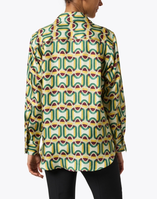 Back image - Seventy - Green Multi Print Button Up Shirt