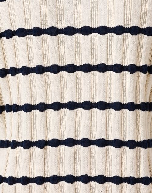 Fabric image - Blue - Cream Cotton Stripe Sweater