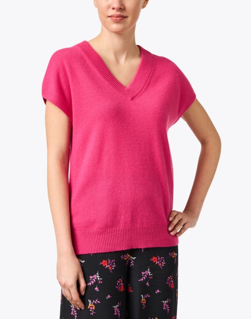 Front image - Kinross - Pink Cashmere Popover Sweater