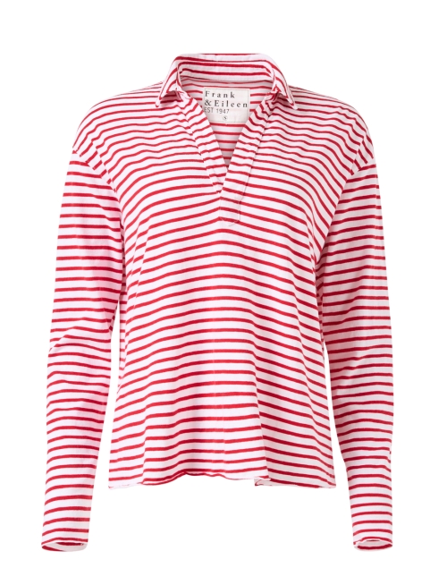 Product image - Frank & Eileen - Patrick Red Stripe Popover Henley Top