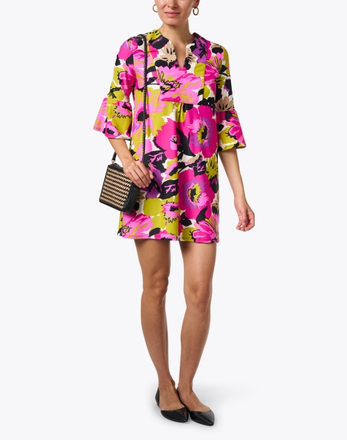 Kerry Pink and Yellow Multi Floral Printed Dress