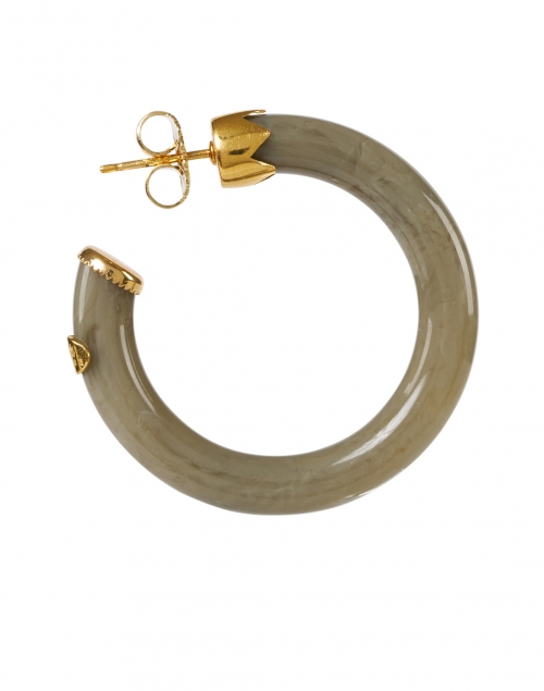 Back image - Gas Bijoux - Creole Gray Resin Hoop Earrings