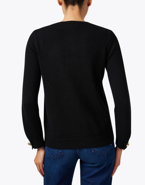 Back image - Sail to Sable - Classic Black Wool Cardigan