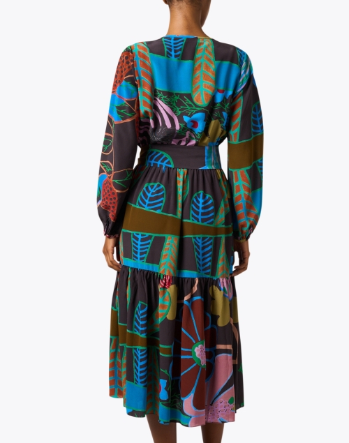 Back image - Soler - Pauline Multi Print Silk Dress