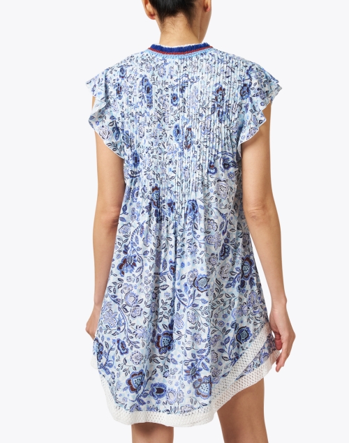 Back image - Poupette St Barth - Sasha Blue Floral Mini Dress