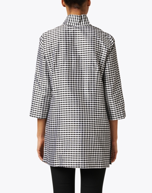 Back image - Connie Roberson - Rita Black and White Gingham Silk Top