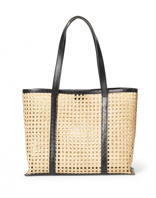 Product image - Bembien - Margot Natural Rattan and Black Leather Tote