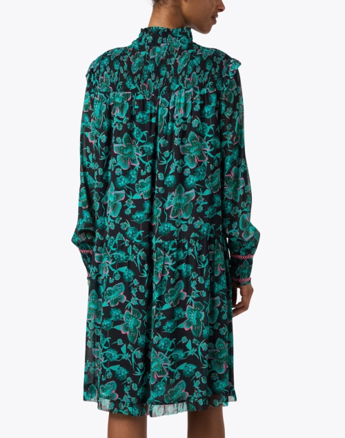 Back image - Marc Cain - Black and Green Print Dress