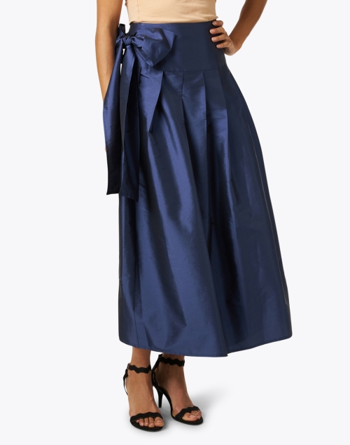 Front image - Connie Roberson - Navy Taffeta Wrap Skirt
