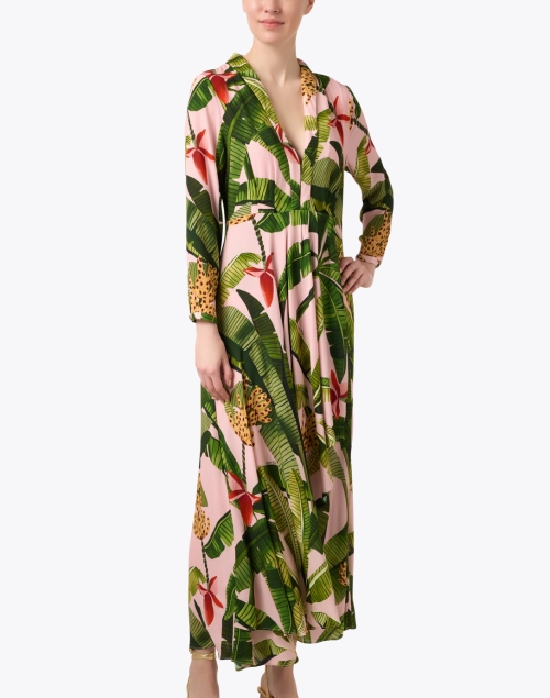 Front image - Farm Rio - Pink Tropical Print Dress