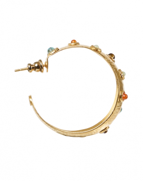 Gas Bijoux - Leontia Gold Studded Small Hoop Earrings 