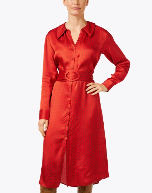 Front image - Tara Jarmon - Rachele Red Print Shirt Dress