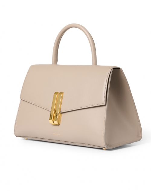 Front image - DeMellier - Montreal Taupe Smooth Leather Bag