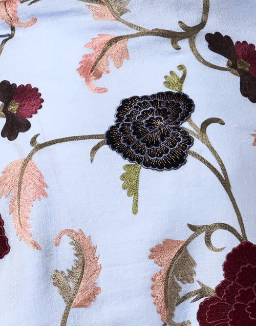 Fabric image - Janavi - Blue Floral Merino Wool Scarf