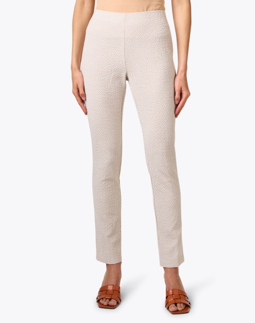 Front image - Peace of Cloth - Emma Beige Seersucker Pull On Pant