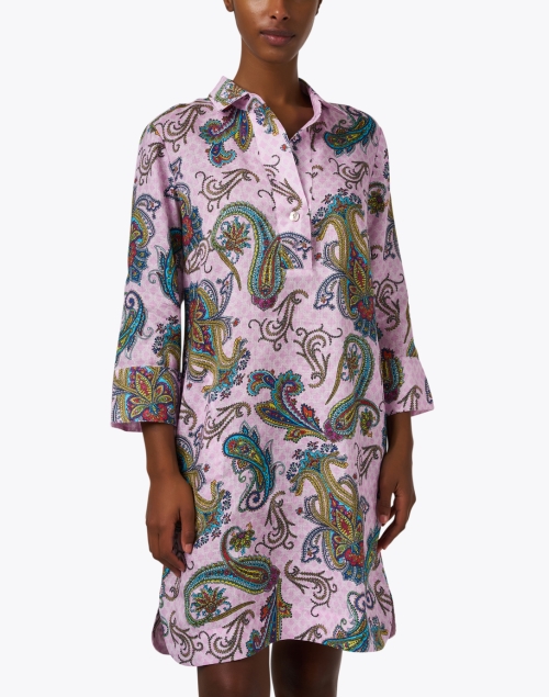 Front image - Hinson Wu - Aileen Paisley Print Linen Dress