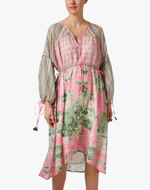 Front image - D'Ascoli - Prana Pink and Green Print Dress