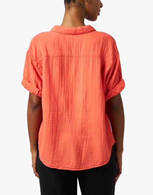 Back image - Xirena - Cruz Orange Cotton Gauze Top