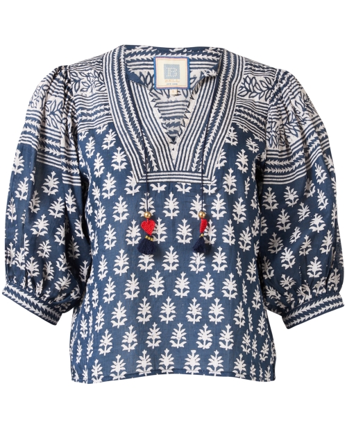 Product image - Bell - Fran Navy Print Cotton Silk Blouse