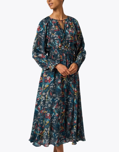 Front image - Chufy - Julia Blue Printed Maxi Dress
