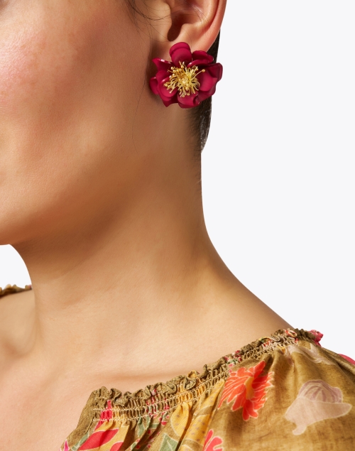 Camelia Flower Stud Earrings