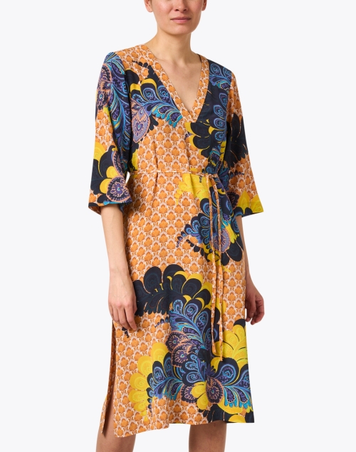 Front image - Megan Park - Sienna Multi Print Silk Dress