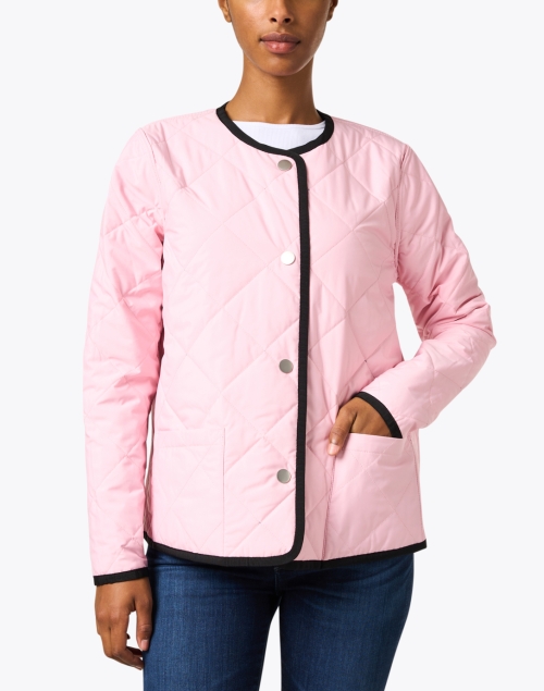 Front image - Jane Post - Teal and Pink Reversible Quilted Jacket