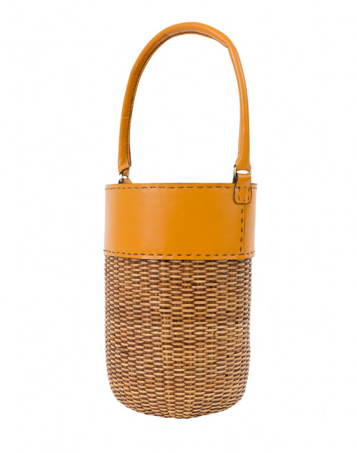 Front image - Kayu - Lucie Caramel Woven Wicker Bucket Tote