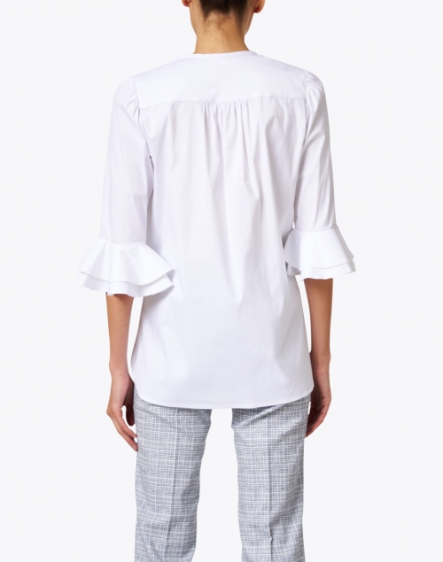 Back image - Dovima Paris - Wren White Stretch Cotton Shirt