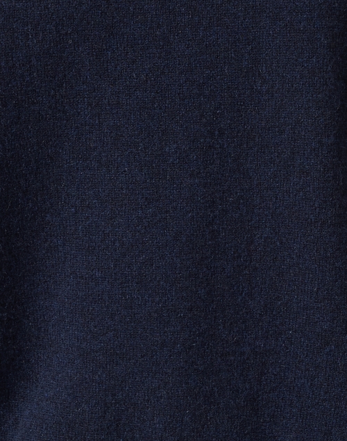 Fabric image - White + Warren - Navy Embroidered Cashmere Sweater