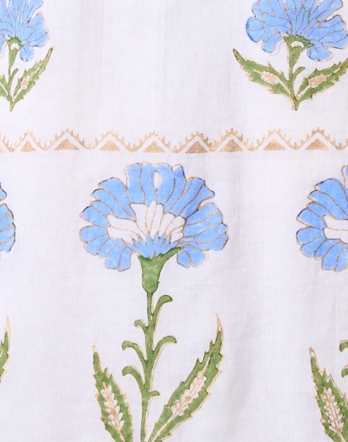 Fabric image - Bella Tu - White and Blue Floral Print Shift Dress