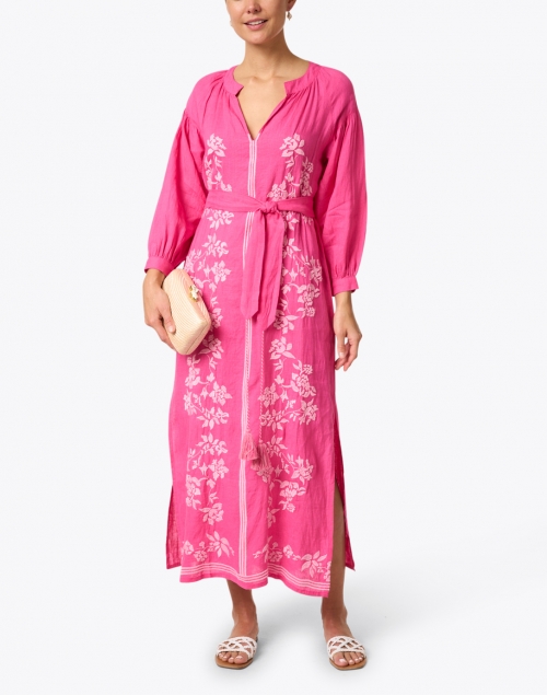 Jayleen Pink Floral Embroidered Dress
