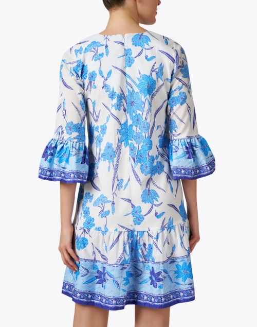 Back image - Bella Tu - Blue and White Print Dress