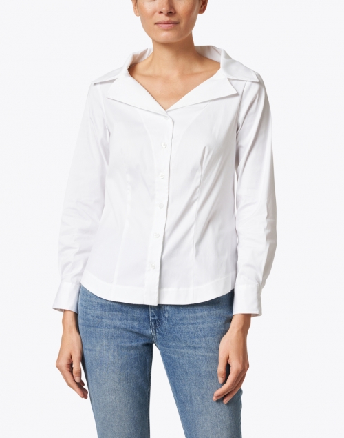 Finley - White  Stretch Cotton Poplin Shirt