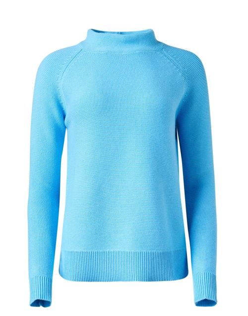Product image - Kinross - Pool Blue Garter Stitch Cotton Sweater
