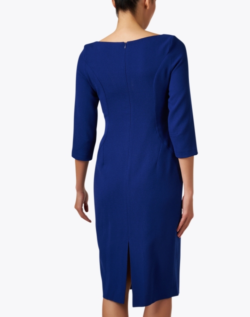 Back image - Jane - Serena Blue Wool Crepe Dress