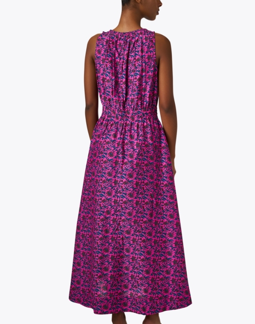 Back image - Apiece Apart - Bali Fuchsia Print Dress