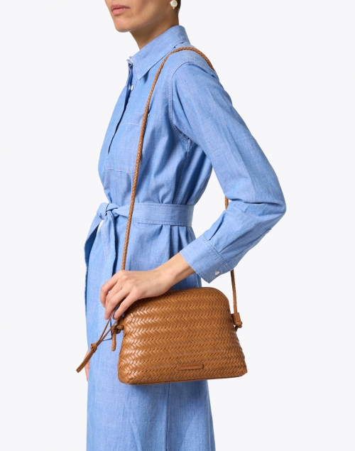Look image - Loeffler Randall - Mallory Cognac Woven Leather Crossbody Bag