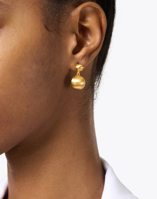 Look image - Dean Davidson - Gold Dome Mini Drop Earrings