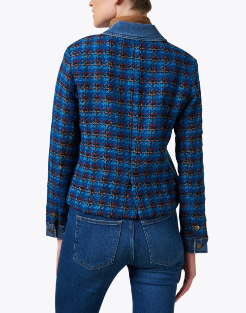 Back image - Ecru - Blue Multi Tweed and Denim Jacket