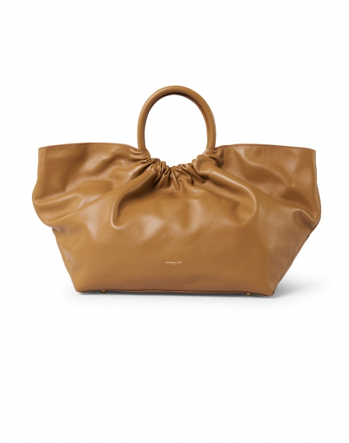 DeMellier Los Angeles Deep Toffee Smooth Leather Ruched Tote