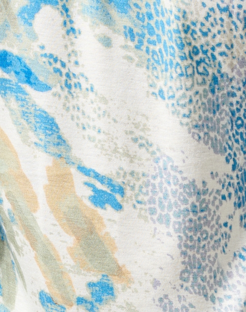 Fabric image - Pashma - Blue and White Animal Print Cashmere Silk Sweater