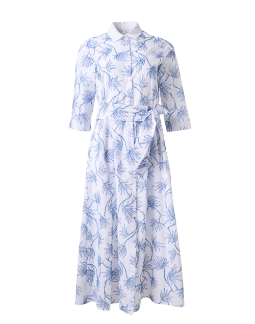 Product image - WHY CI - White and Blue Embroidered Shirt Dress