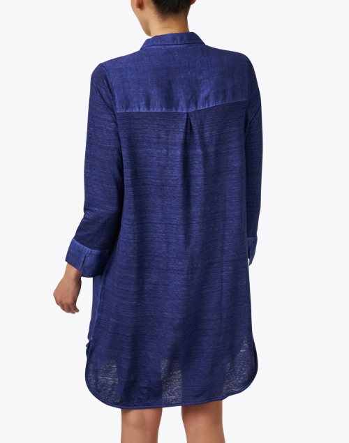 Back image - 120% Lino - Navy Linen Dress