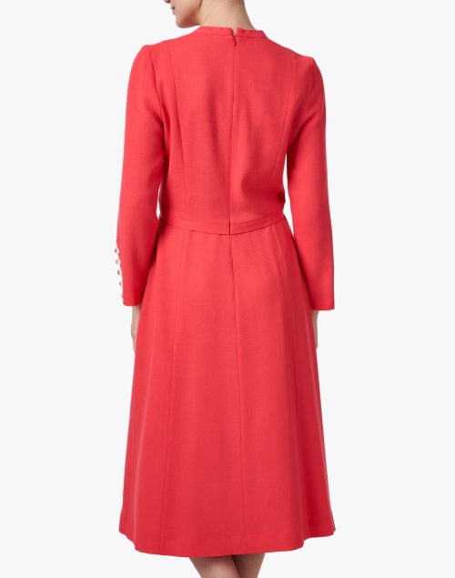 Back image - Jane - Oxley Coral Wool Crepe Dress