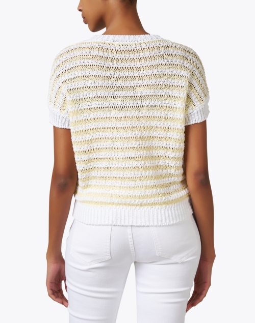 Back image - Peserico - White and Yellow Striped Sweater