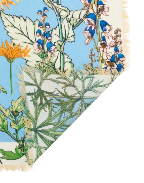 Back image - St. Piece - Renee Blue Floral Print Wool Scarf