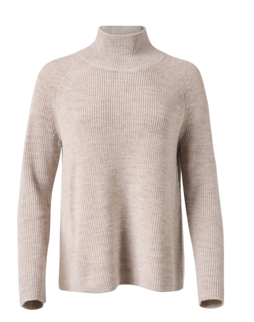 Product image - Eileen Fisher - Beige Rib Knit Wool Top
